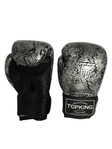 Top King Boxing Gloves "Super Snake" Air TKBGSS-02 Black Silver N