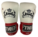 Top King Boxing Gloves Ultimate Velcor TKBGUV White Black Red