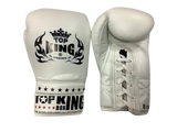 Top King Boxing Gloves Lace Up TKBGSC  White
