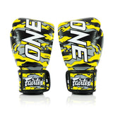Fairtex Boxing Gloves BGV-Premium ONE CHAMPION Camouflage Yellow