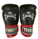 Top King Boxing Gloves Ultimate Velcor TKBGUV Black White Red